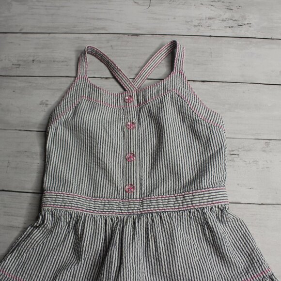 Cherokee Girl's Sundress Size XS Smocked Seersucker Tiered - Picture 5 of 7